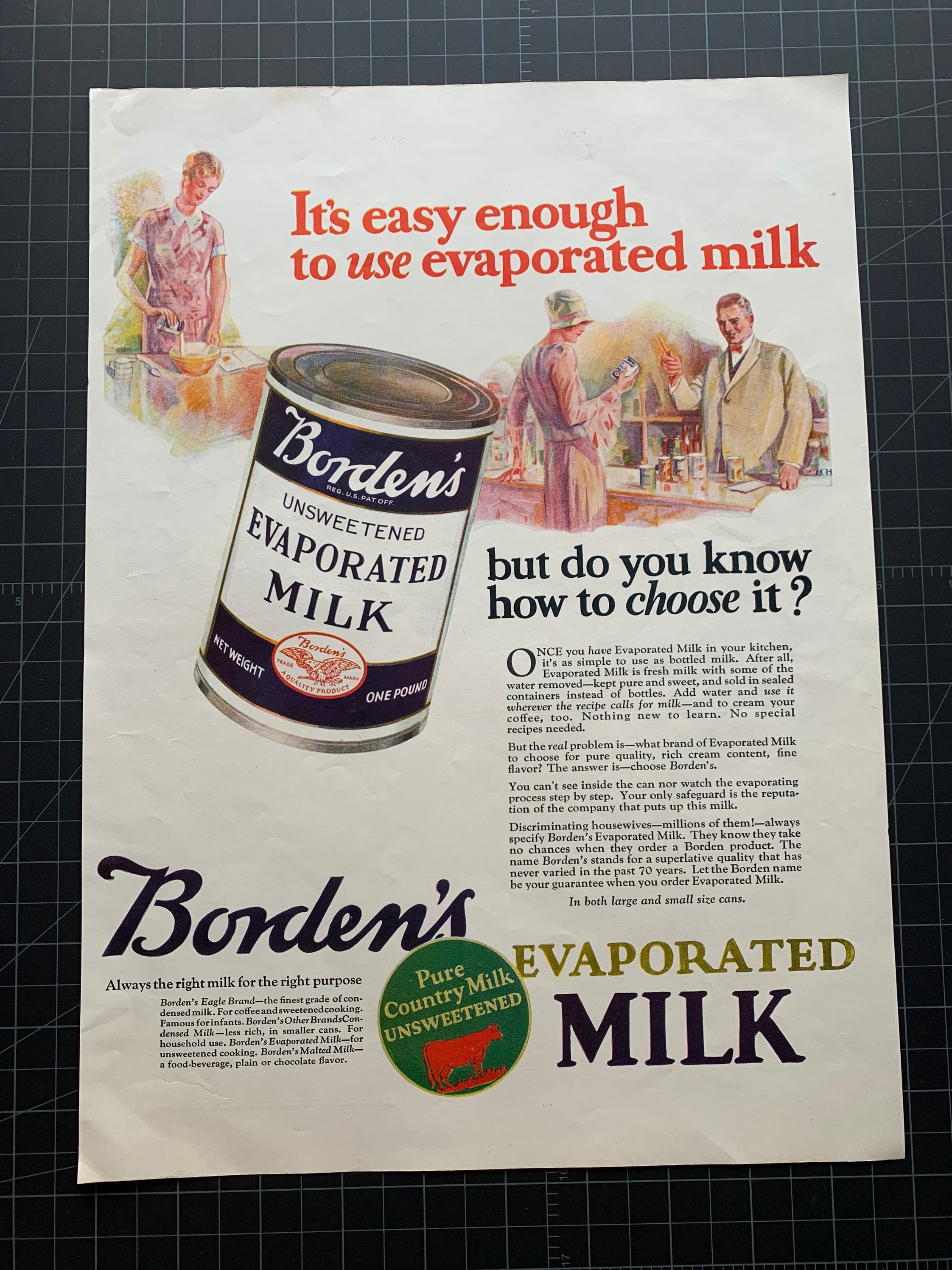 Vintage 1927 Bordens Evaporated Milk Print Ad Etsy