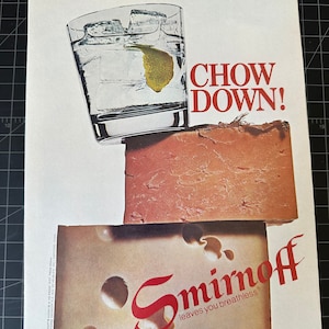 Vintage 1970s smirnoff vodka print advertisement