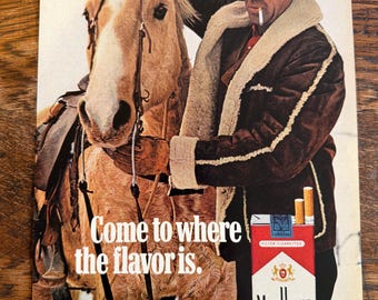 ヴィンテージ 1977 マルボロ ライト タバコ オリジナル広告