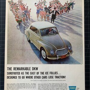 Vintage 1960s DKW Automobile Print advertisement