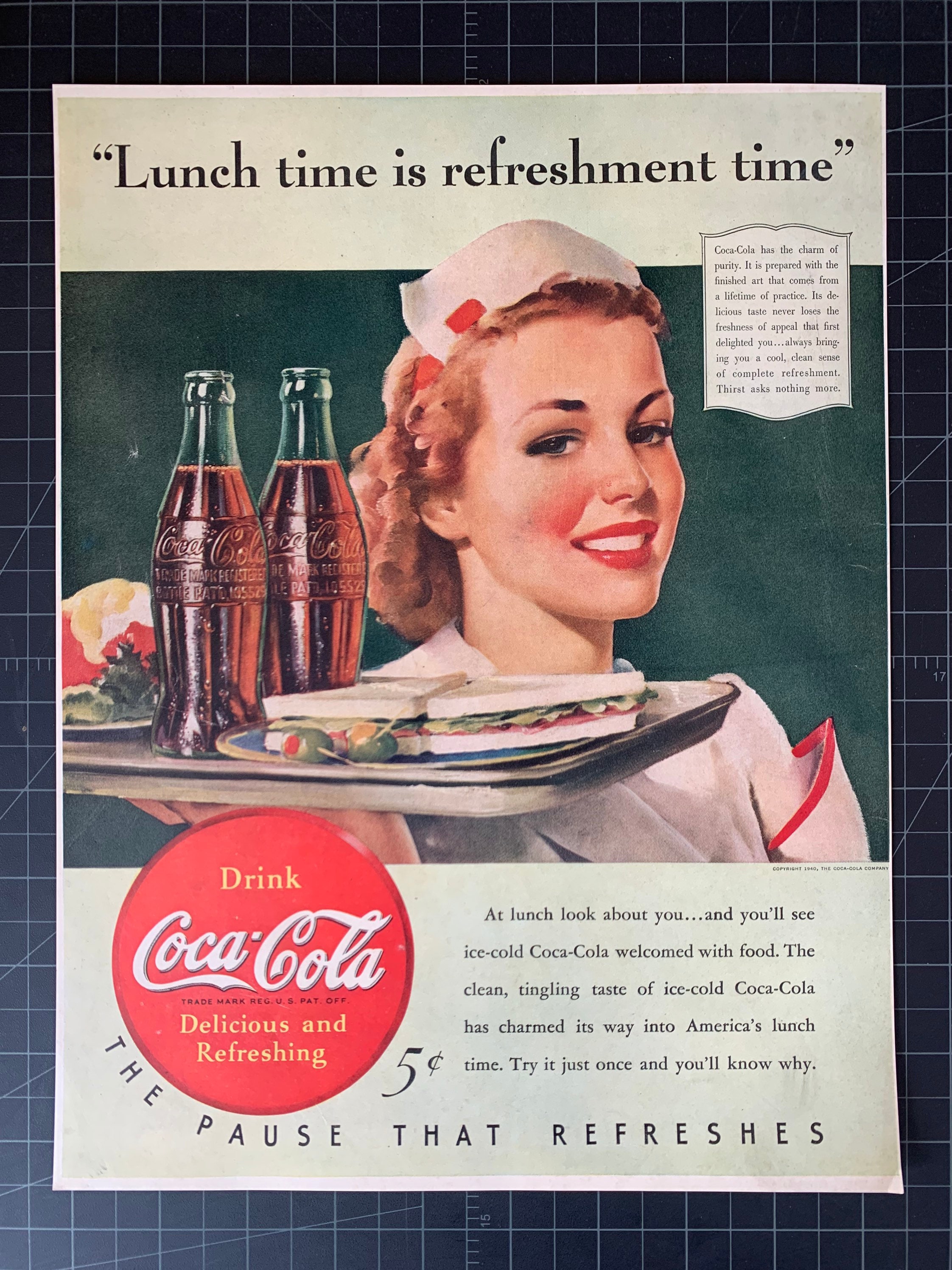Vintage 1940 Cocacola Print Ad Etsy