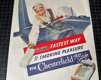 Vintage 1938 Chesterfield Cigarettes Print Ad