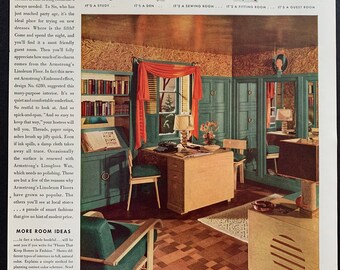 Vintage 1937 armstrong’s linoleum floors ad