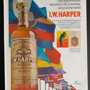 Vintage 1967 iw harper whiskey print advertisement
