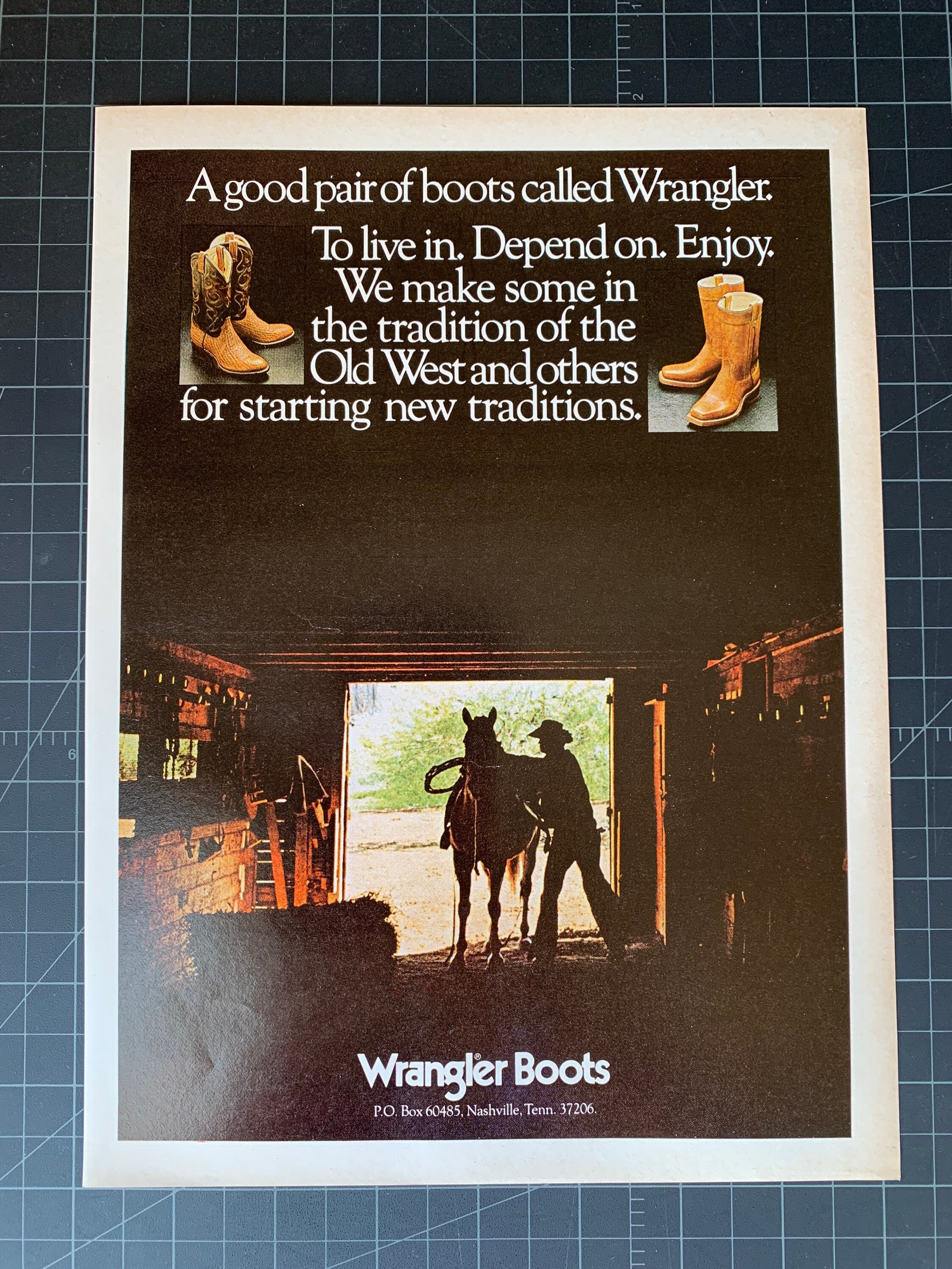 Vintage 1970s Wrangler Boots Print Ad - Etsy Australia