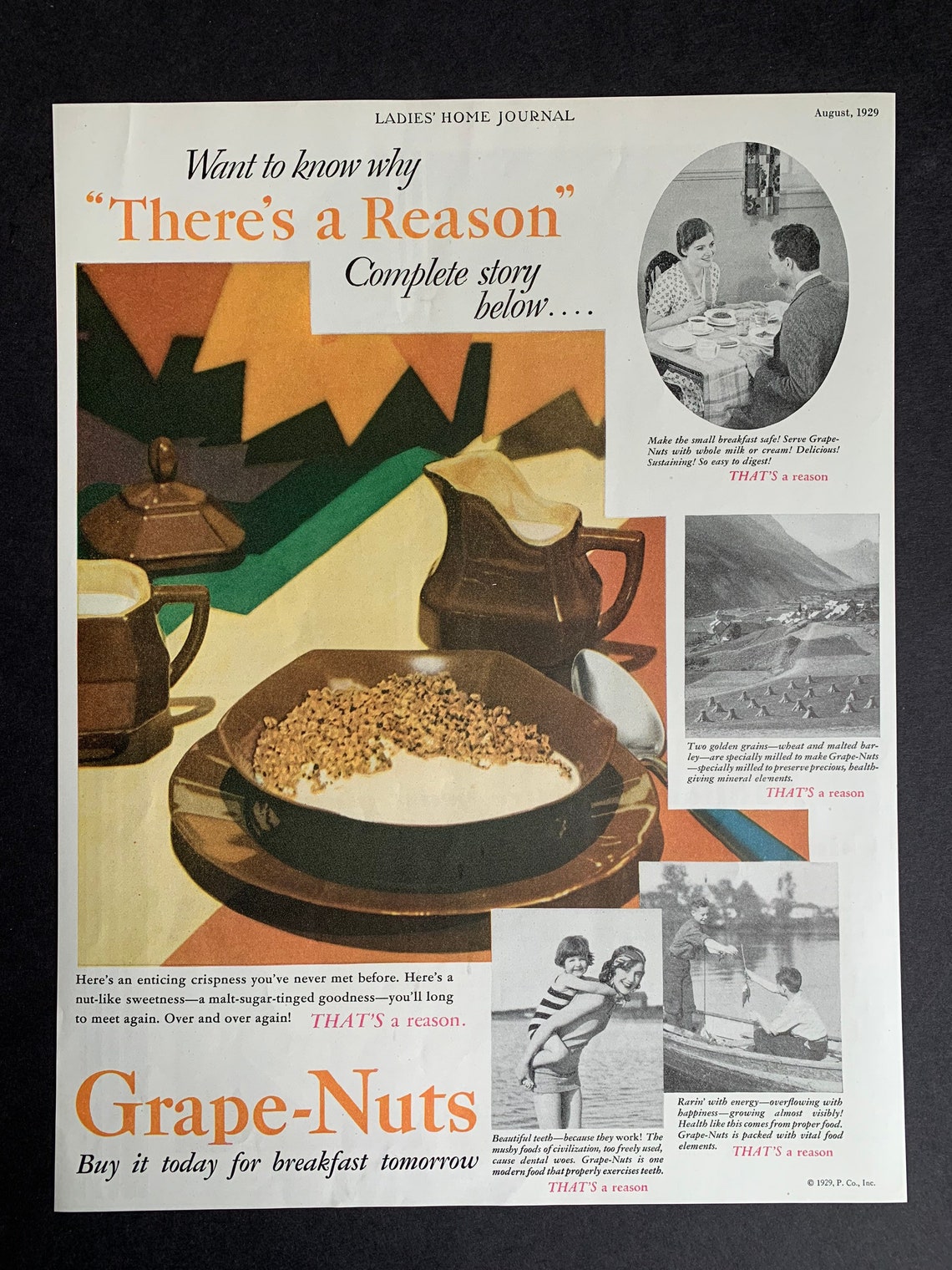 Vintage 1929 GrapeNuts Print Ad Etsy