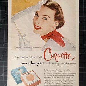 Vintage 1951 woodbury cosmetics print advertisement
