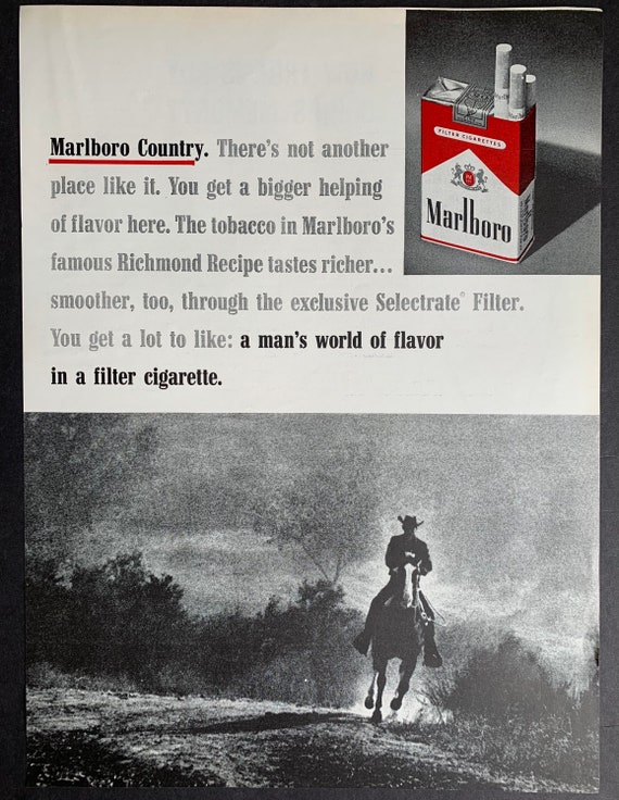Vintage 1960s Marlboro Cigarettes Original Advertisement
