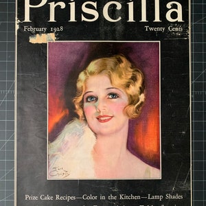 Vintage 1928 Portada de revista Priscilla modernavintage