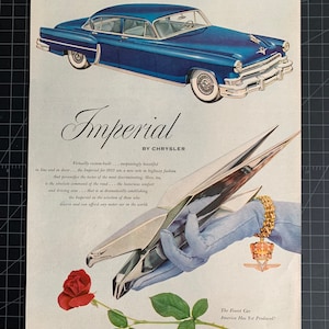 Vintage 1953 chrysler imperial print advertisement
