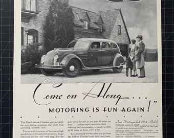 Vintage 1934 Chrysler Airflow Print advertisement