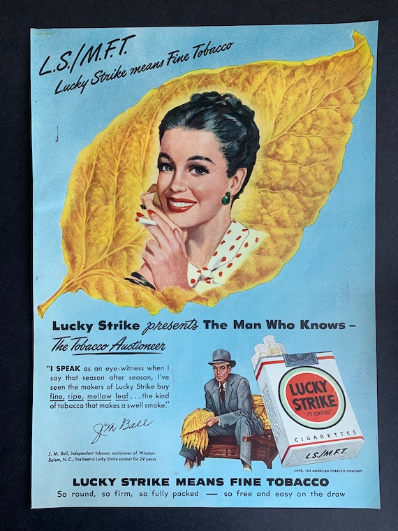 Vintage 1949 Lucky Strike Cigarettes Print Advertisement