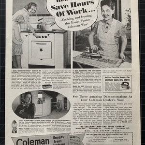 Vintage 1940 Coleman Appliances Print advertisement