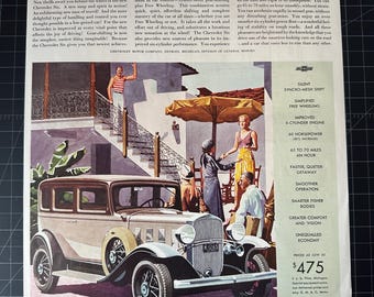 Anuncio impreso vintage del Chevrolet Six de 1932