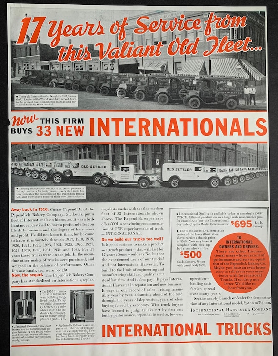 Vintage 1934 International Trucks, International Harvester Company