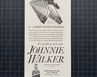 Vintage 1938 Johnnie Walker Whisky Originalwerbung