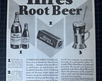 Vintage 1931 Hires Root Beer Print Ad