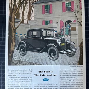 Anuncio impreso vintage 1931 Ford De Luxe Coupé