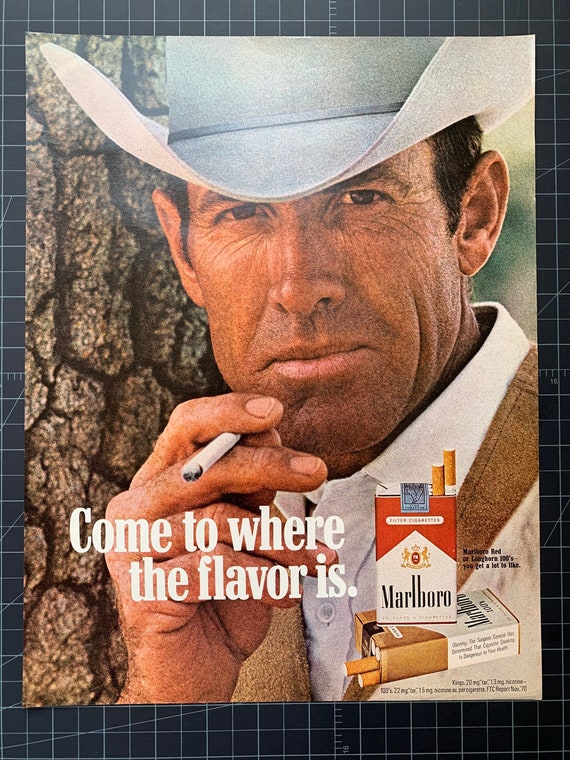 1970s cigarette ads Vintage 1970s Marlboro Cigarettes Original Advertisement