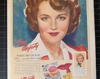 Vintage 1947 tangee lipstick print ad