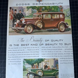 Anúncio impresso de automóvel Dodge vintage de 1931