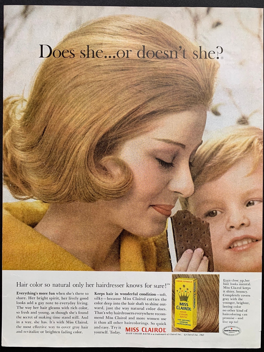 Vintage 1963 Miss Clairol Hair Dye Print Advertisement - Etsy