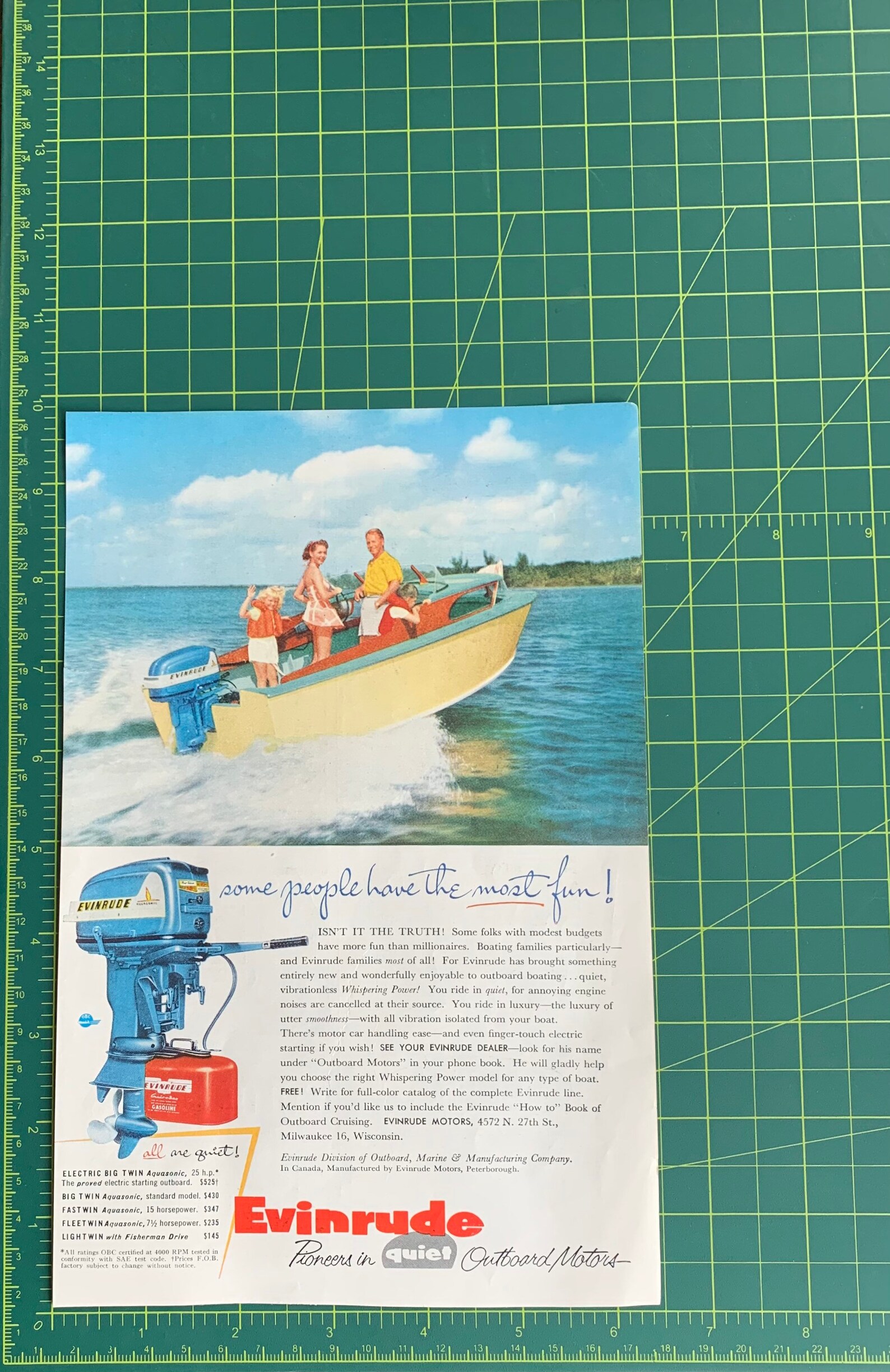 Vintage 1960s Evinrude Motorboats Print Ad Etsy