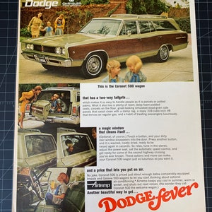 Vintage 1968 Dodge Coronet 500 Wagon Print advertisement