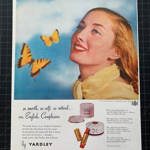 Vintage 1948 yardley cosmetics print advertisement
