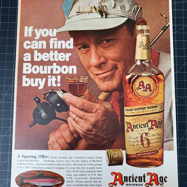 Vintage 1968 ancient age whiskey print ad