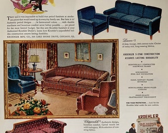 Vintage 1940s kroehler furniture advertisement