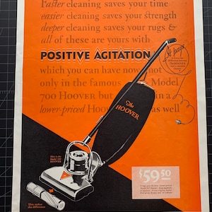 Vintage 1927 Hoover Vacuum Print advertisement