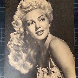 Vintage 1945 lana turner magazine portrait - vintage hollywood starvintage retro gift decor