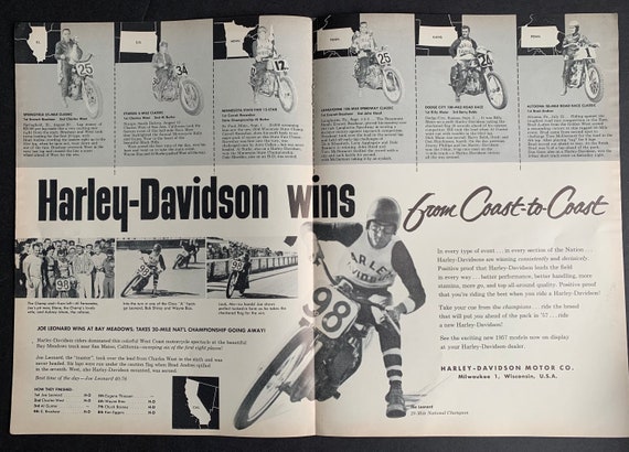 1957 Harley Davidson Hummer Time to Check Vintage Print Ad