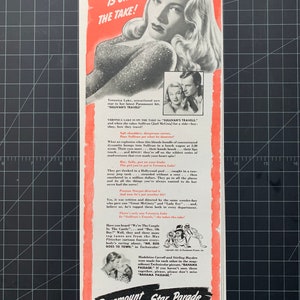 Reklama wydruku Veronica Lake Vintage Paramount Pictures z 1941 r.
