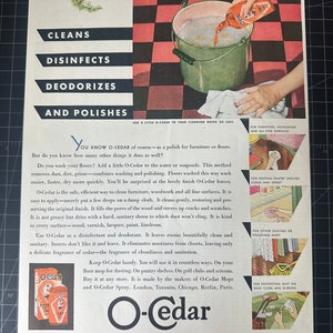 Vintage 1931 o’cedar cleanser print advertisement
