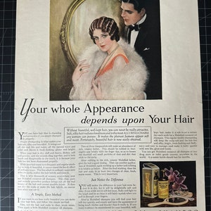 Anuncio original del champú de aceite de coco emulsionado vintage de 1928
