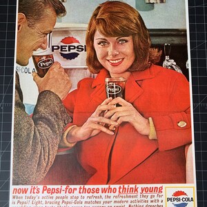 Vintage 1963 Pepsi Print advertisement