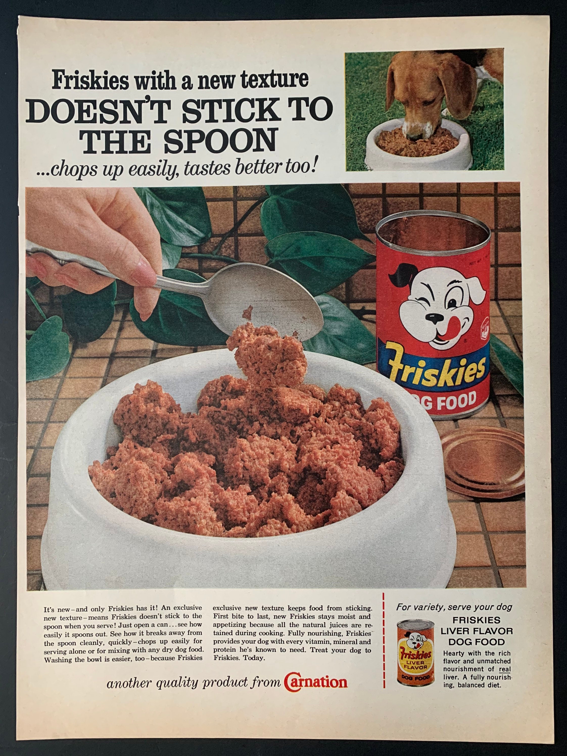 Vintage 1960s Friskies Dog Food Ad Etsy