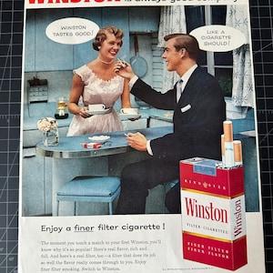 Vintage 1950s Winston Cigarettes Print Ad