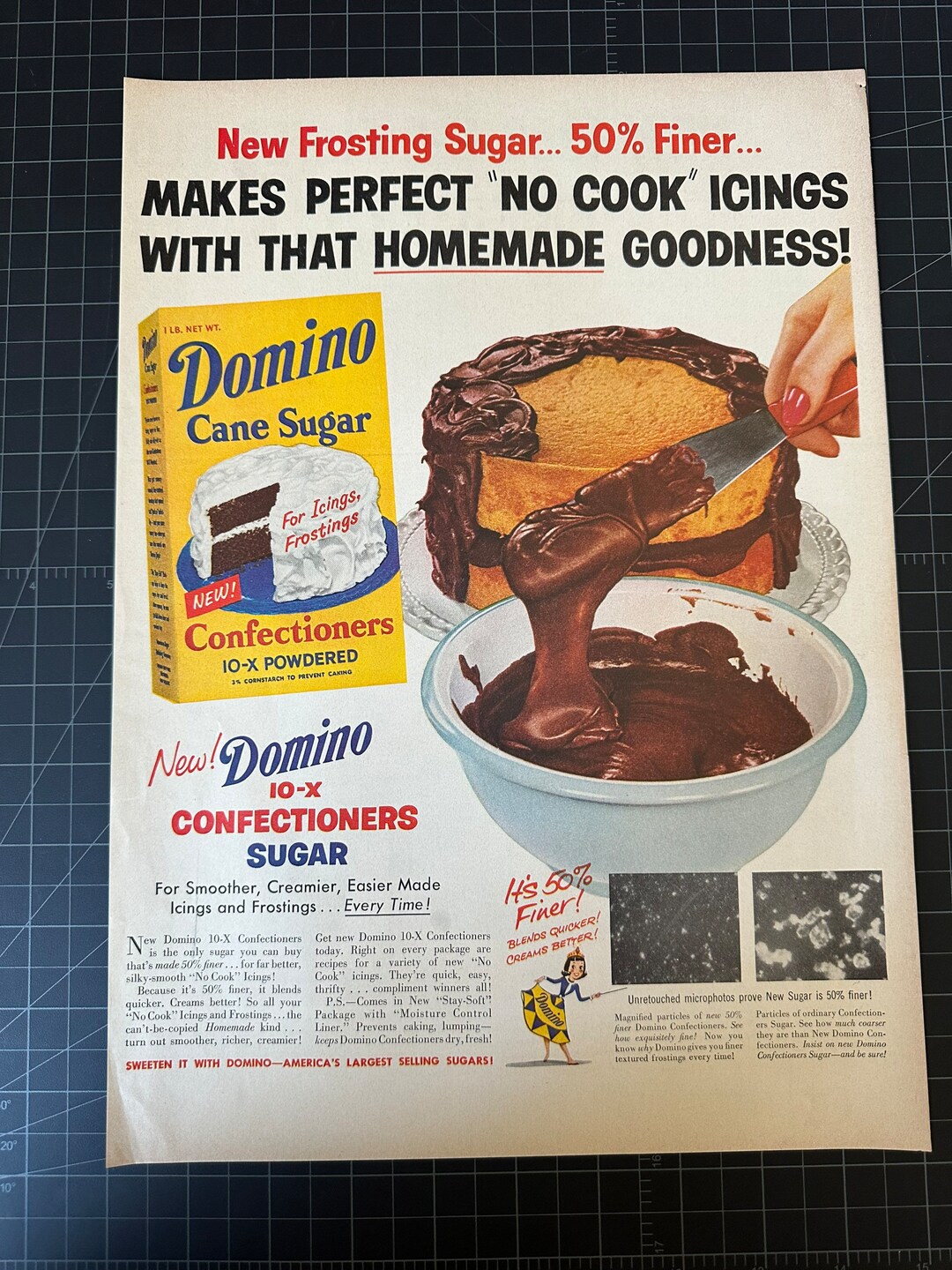 Vintage 1950s Dominos Sugar Print Ad - Etsy