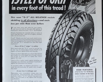 Anúncio original de pneus Goodyear de 1941.
