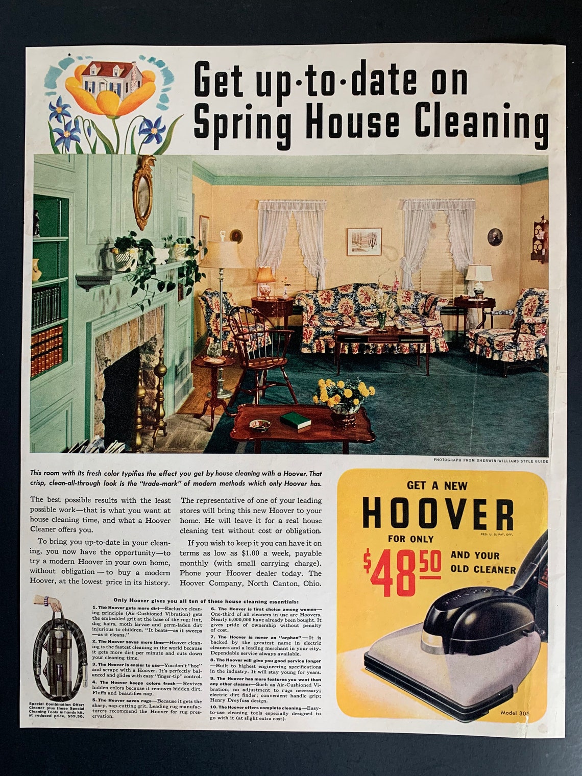 Vintage 1941 Hoover Vacuum Cleaner Ad Etsy
