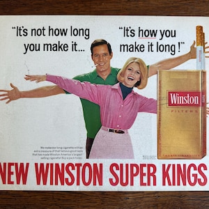 Vintage 1968 Winston Cigarettes Print Ad