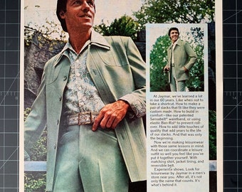 Vintage 1970er Jaymar Herren Kleidung Print Ad