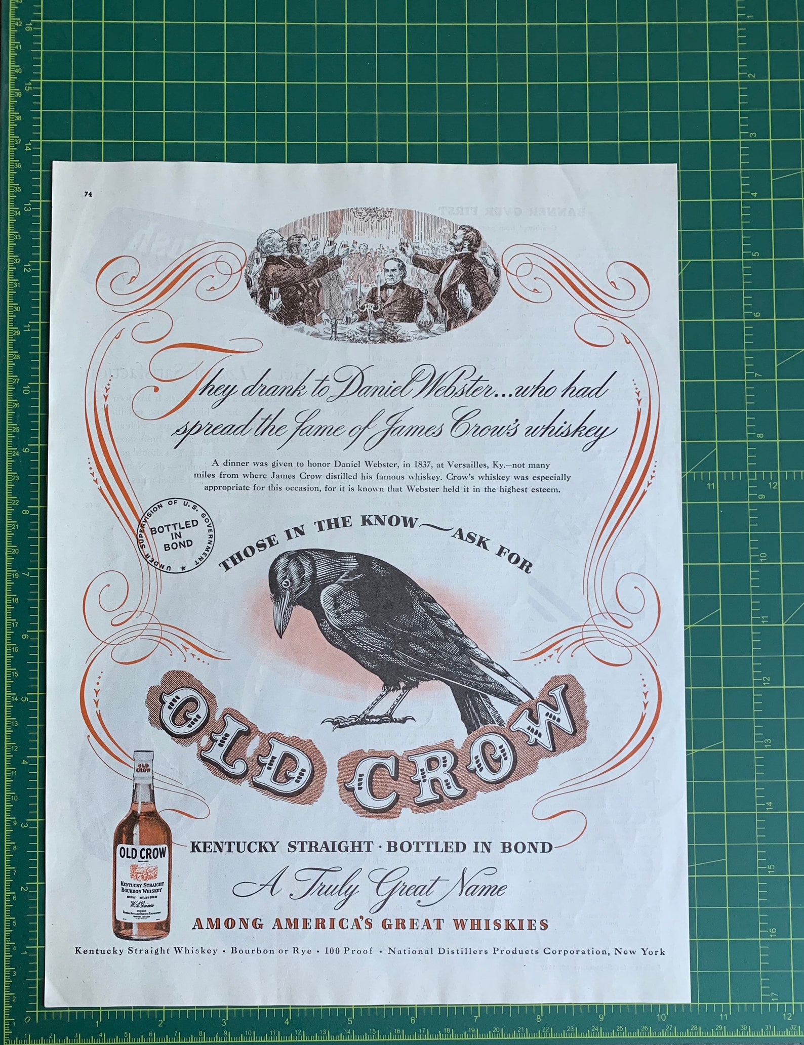 Vintage 1947 Old Crow Whiskey Print Ad - Etsy