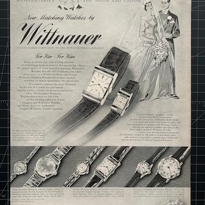 Vintage 1955 wittnauer watches print advertisement