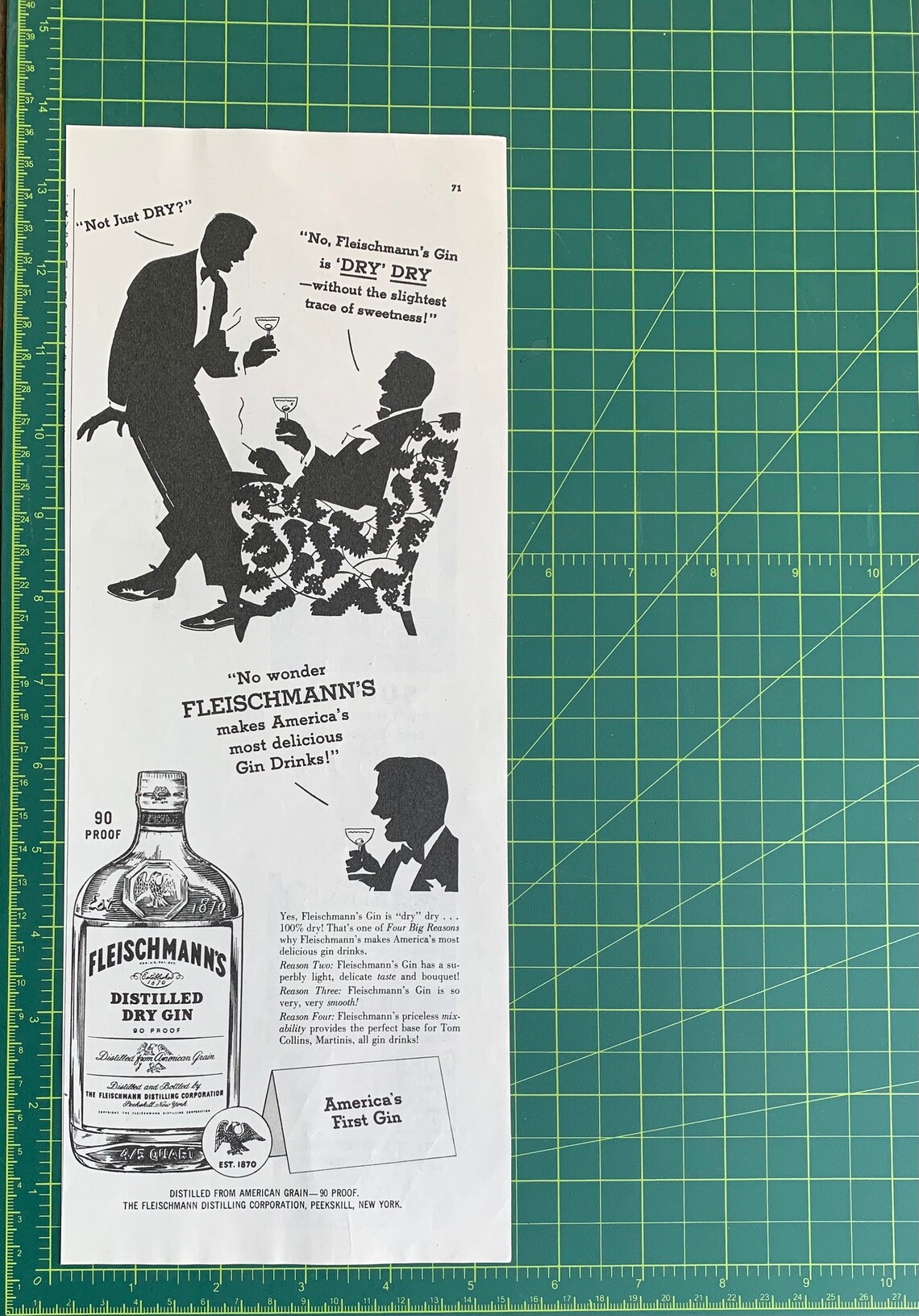 Vintage 1948 Fleischmanns Gin Print Ad Etsy