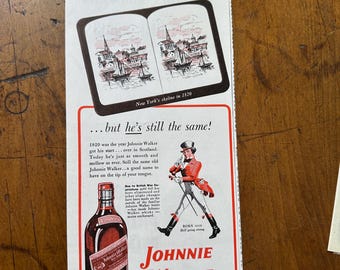 Vintage 1943 Johnnie Walker Whisky Originalwerbung