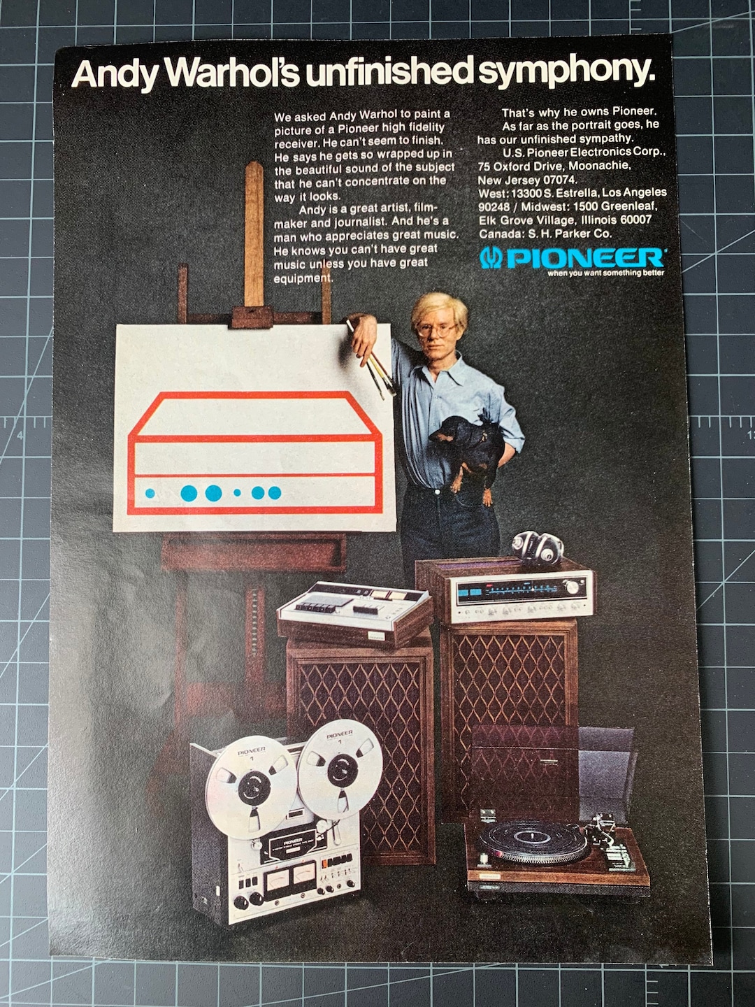 Vintage 1974 Pioneer Electronics Print Ad Andy Warhol - Etsy